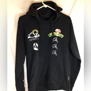 Black Love The Earth Nature Mushroom Hoodie Size M Love Natures Gifts Shroom